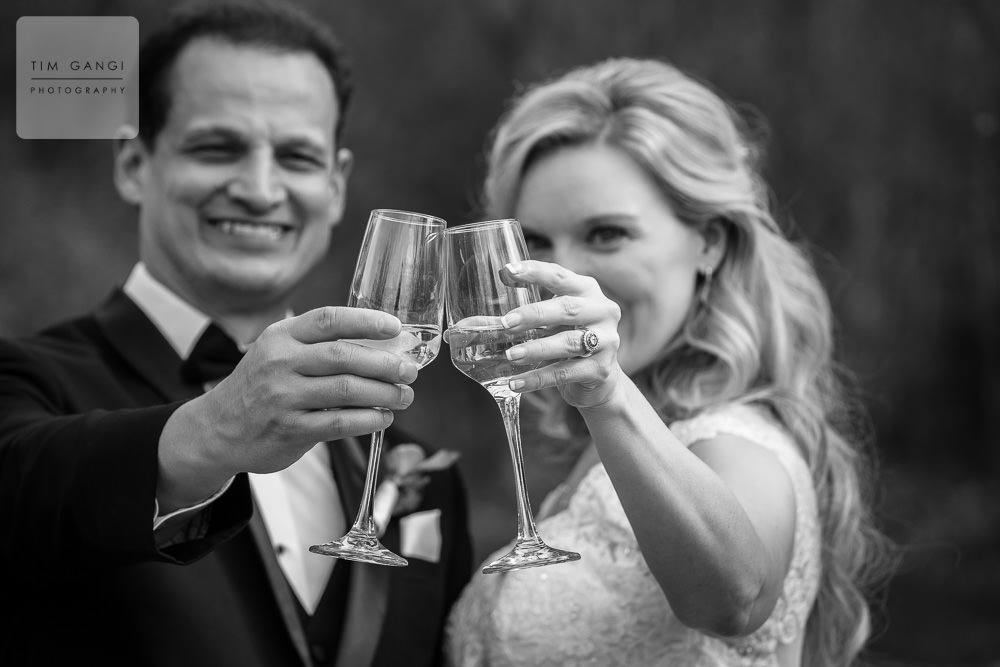 Cheers! A beautiful wedding toast.
