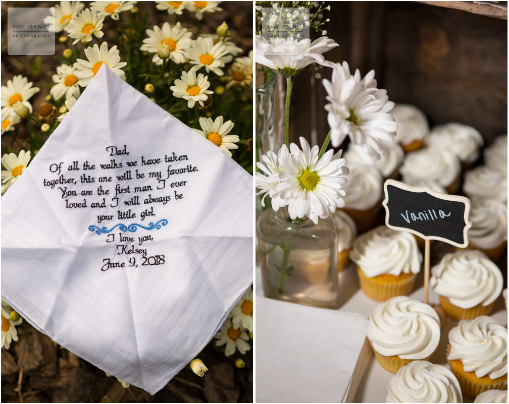 Kelsey’s customized handkerchief was so thoughtful and sentimental.