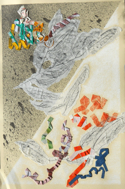 Closinginona 2, 24 x 31, mixed media collage on paper, 2010.