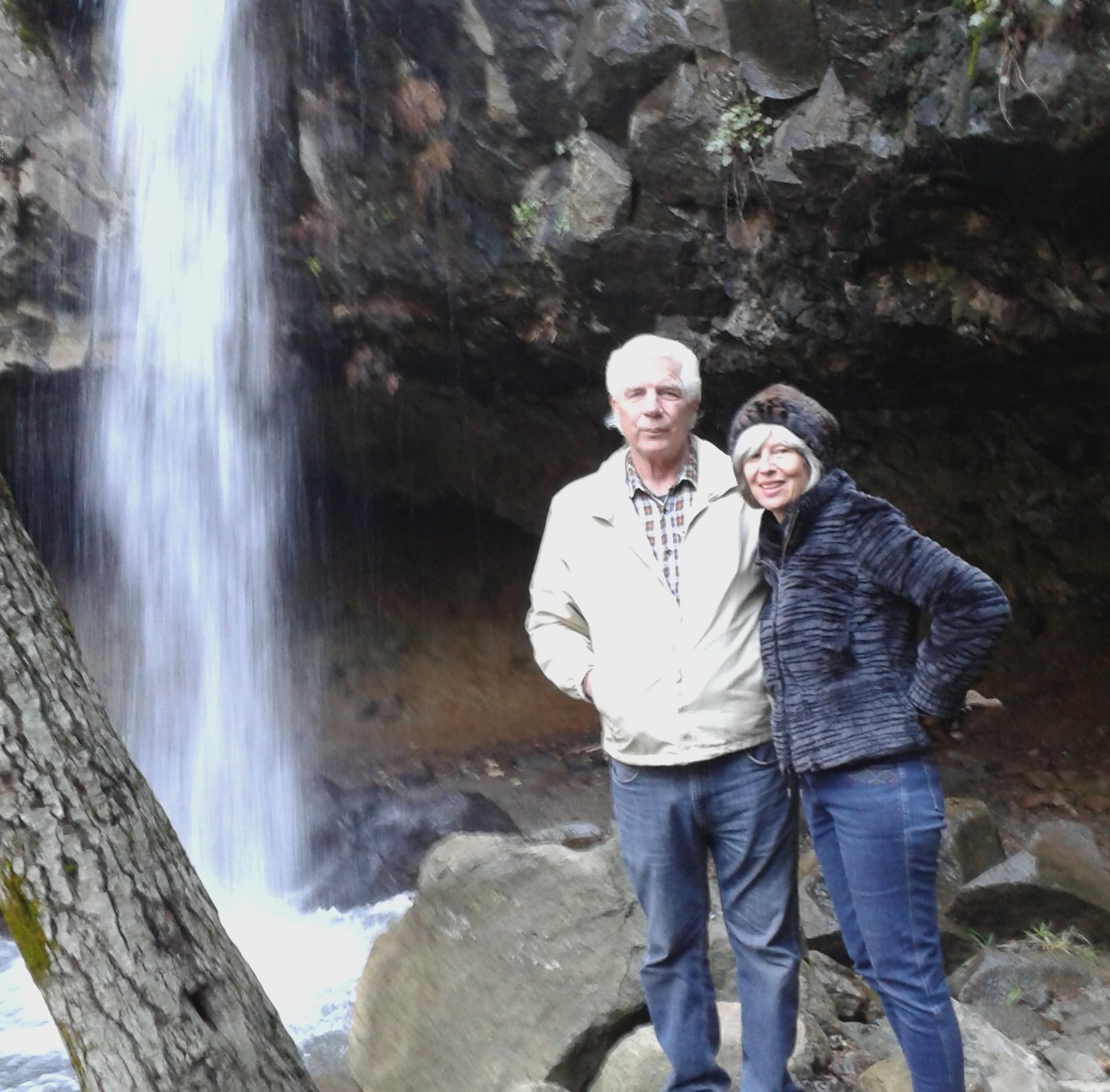 No snow but plenty cold at Hedge Creek Falls.