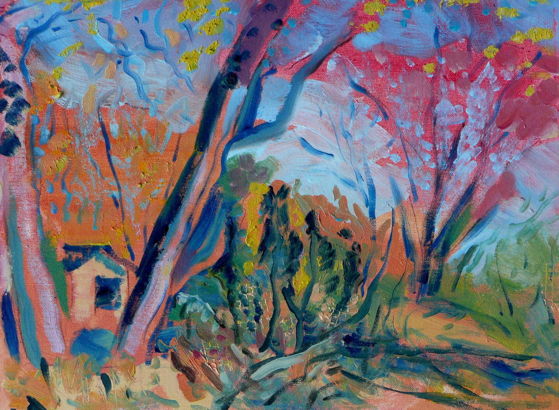 Plein air painting in McCloud this past fall.