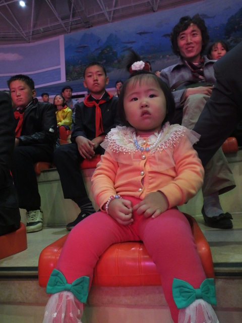 Precious baby birl at Dolphinarium show, photo by D E