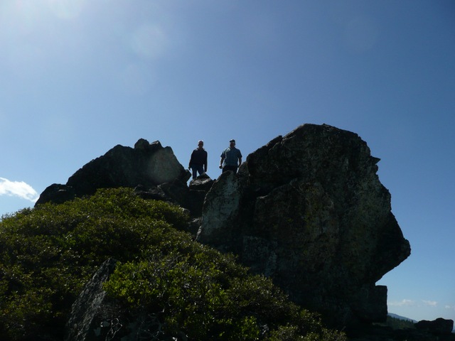 Arne Hultgren, Roseburg Forest Products, and Jason Zakotnik, Above and Beyond, on trip to the top in May 2015. Jason provided valuable information about current tram operations in the US.