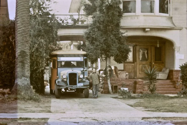 Billy’s bus at Ellis Island Los Angeles 1975