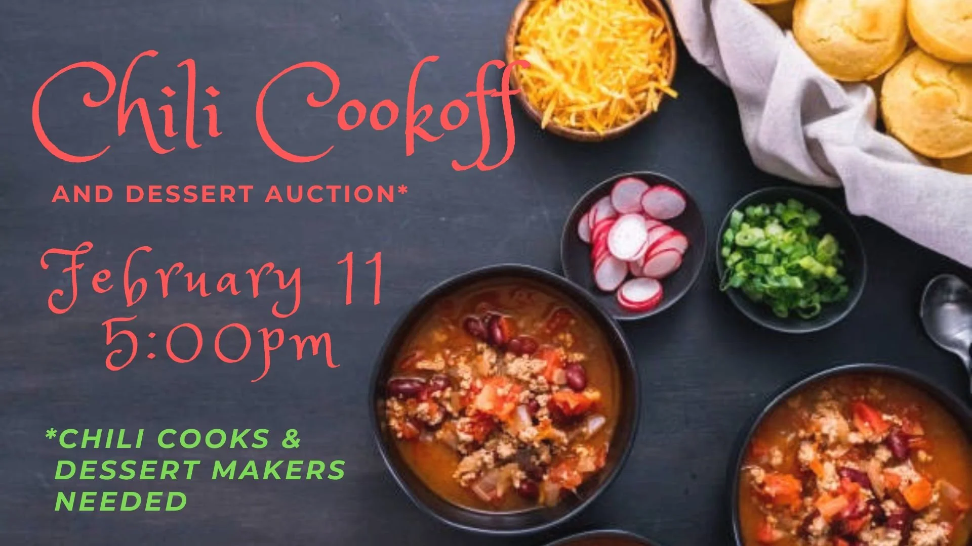 Chili Cookoff & Dessert Auction — Metro North Church Goose Creek, SC