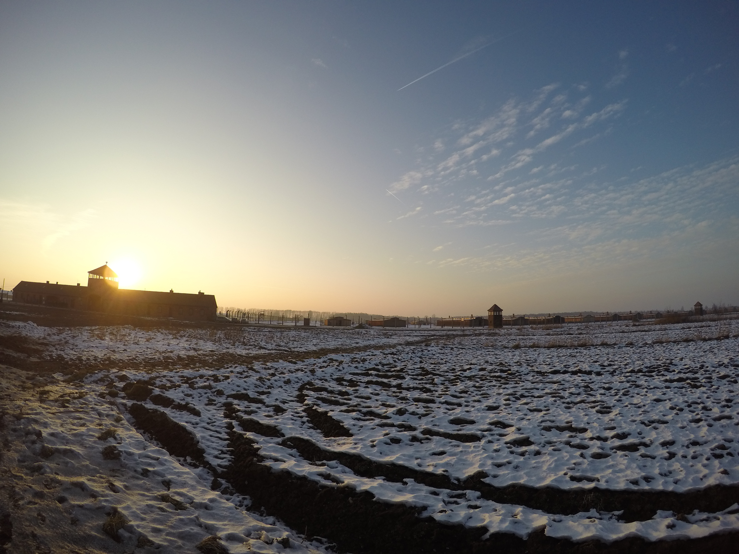A view from the outside at Birkenau.