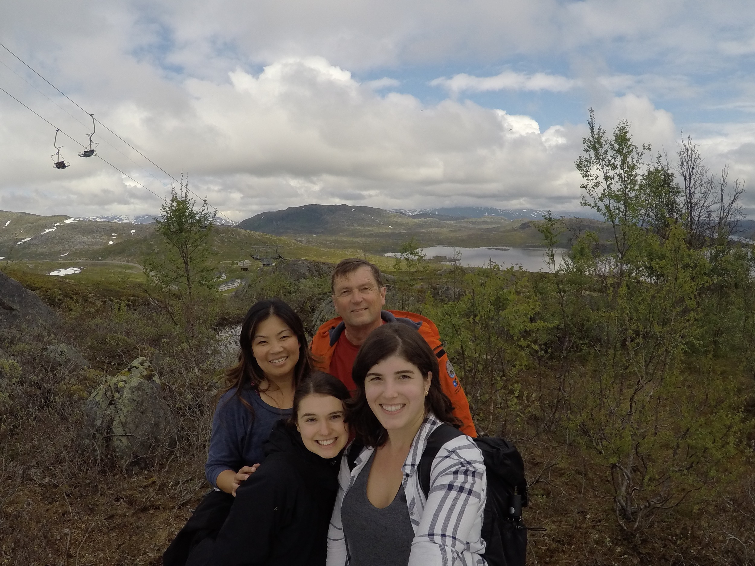 Grace, Ed, Sarah and me in Riksgränsen