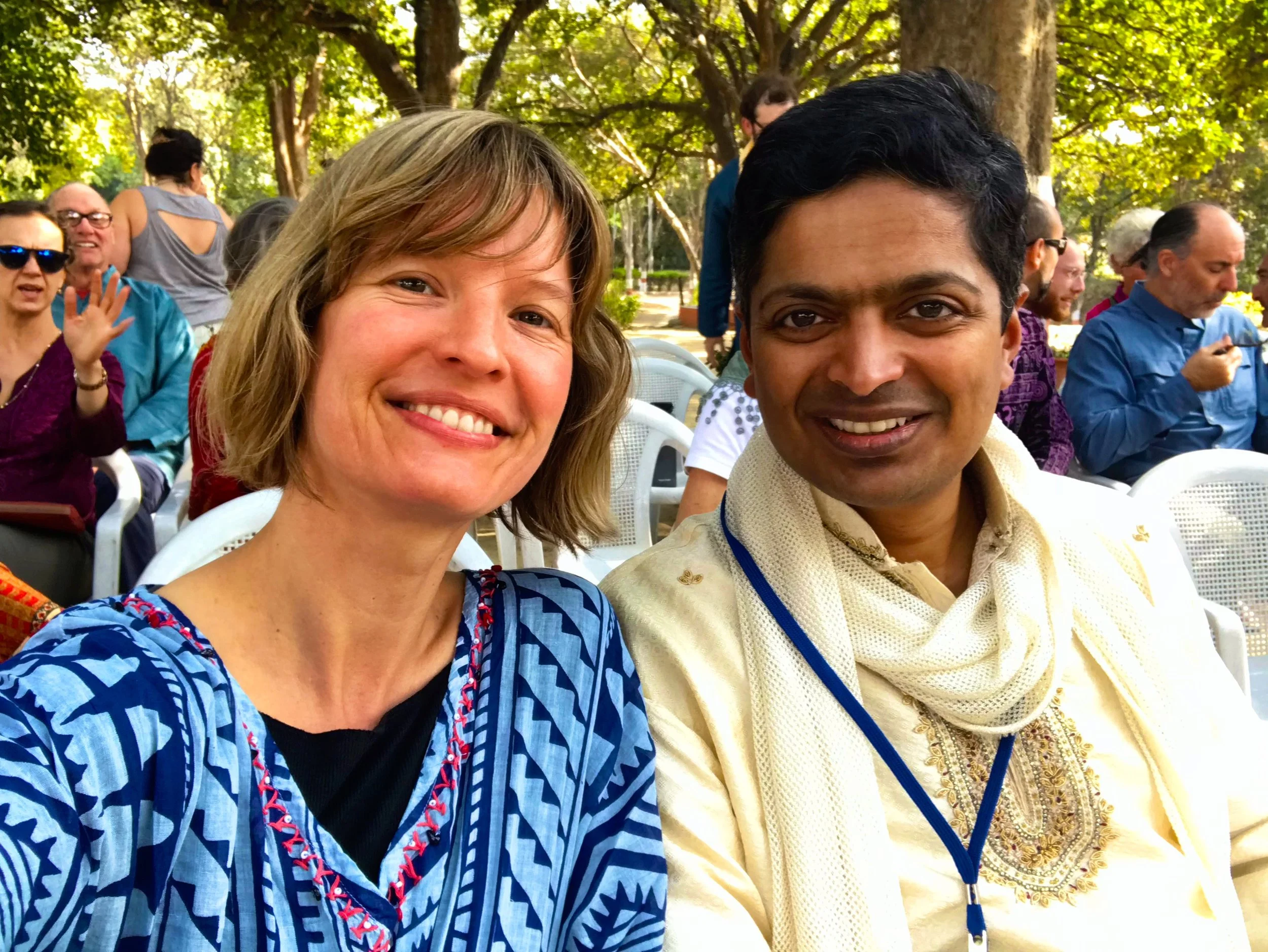 Sri Yogi, Vikrant, and me at a Vedic wedding