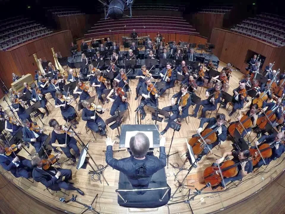 The Sydney Symphony Orchestra rehearsing at the Sydney Opera House