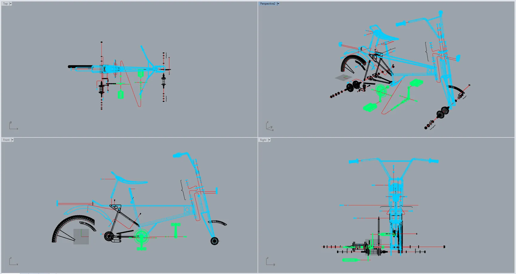 The completed 3D model in Rhinoceros, OH GOD WHY ARE THERE SO MANY SCREWS