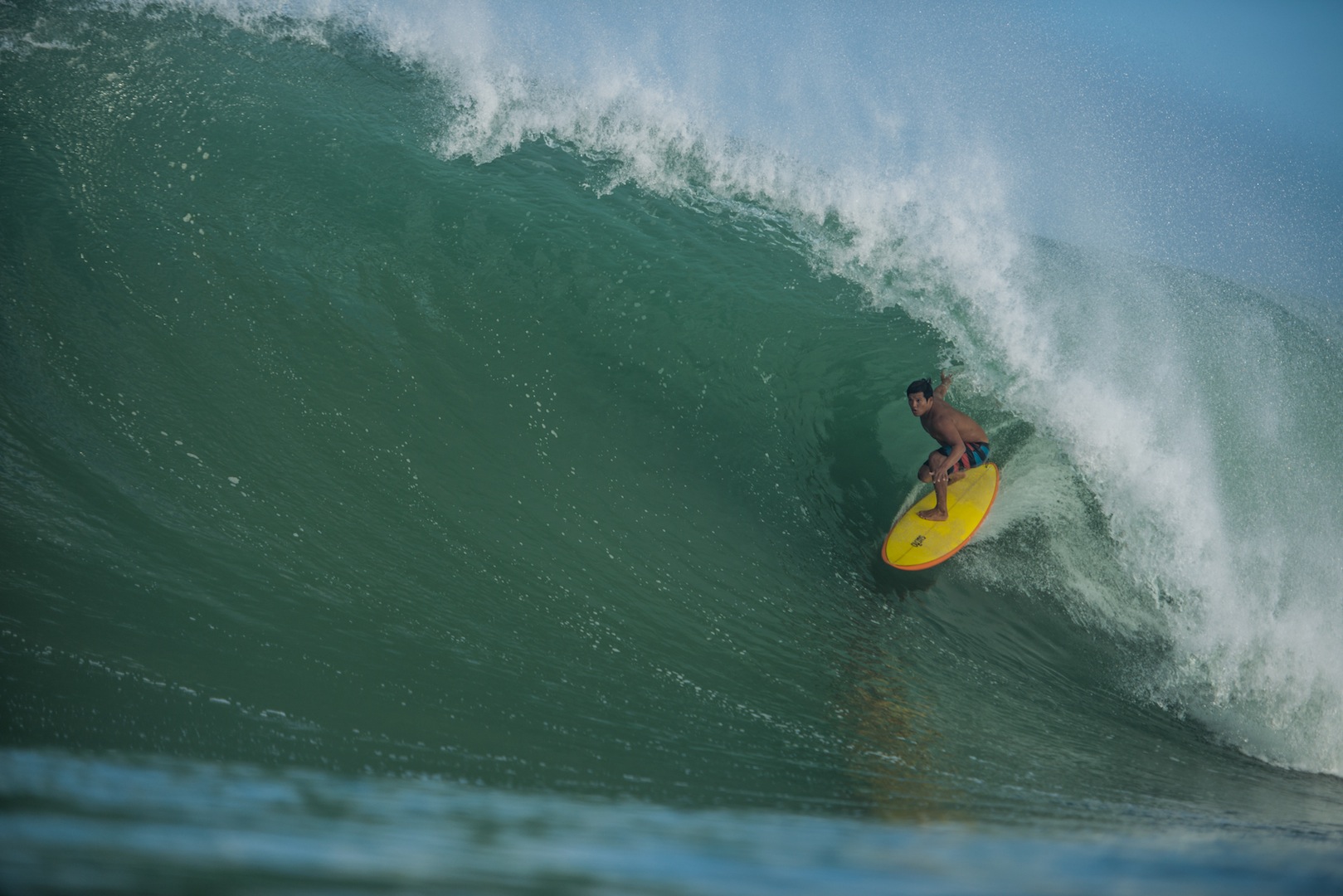 Perfect barrels for local boy, Jafet.