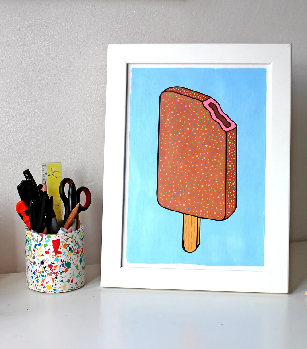 Nobbly Bobbly Ice Cream Ice Lolly Pop Art Painting Ian Viggars