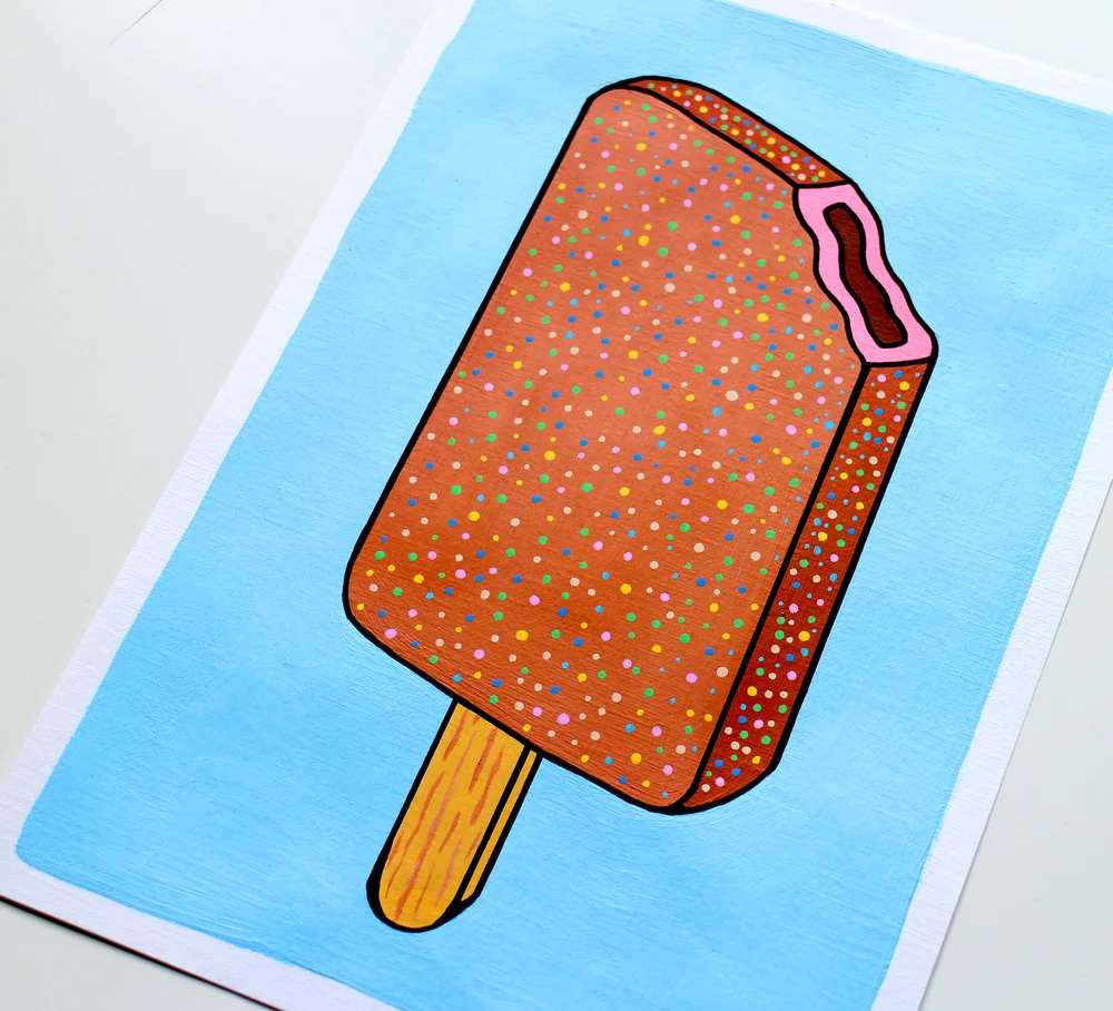 Nobbly Bobbly Ice Cream Ice Lolly Pop Art Painting Ian Viggars