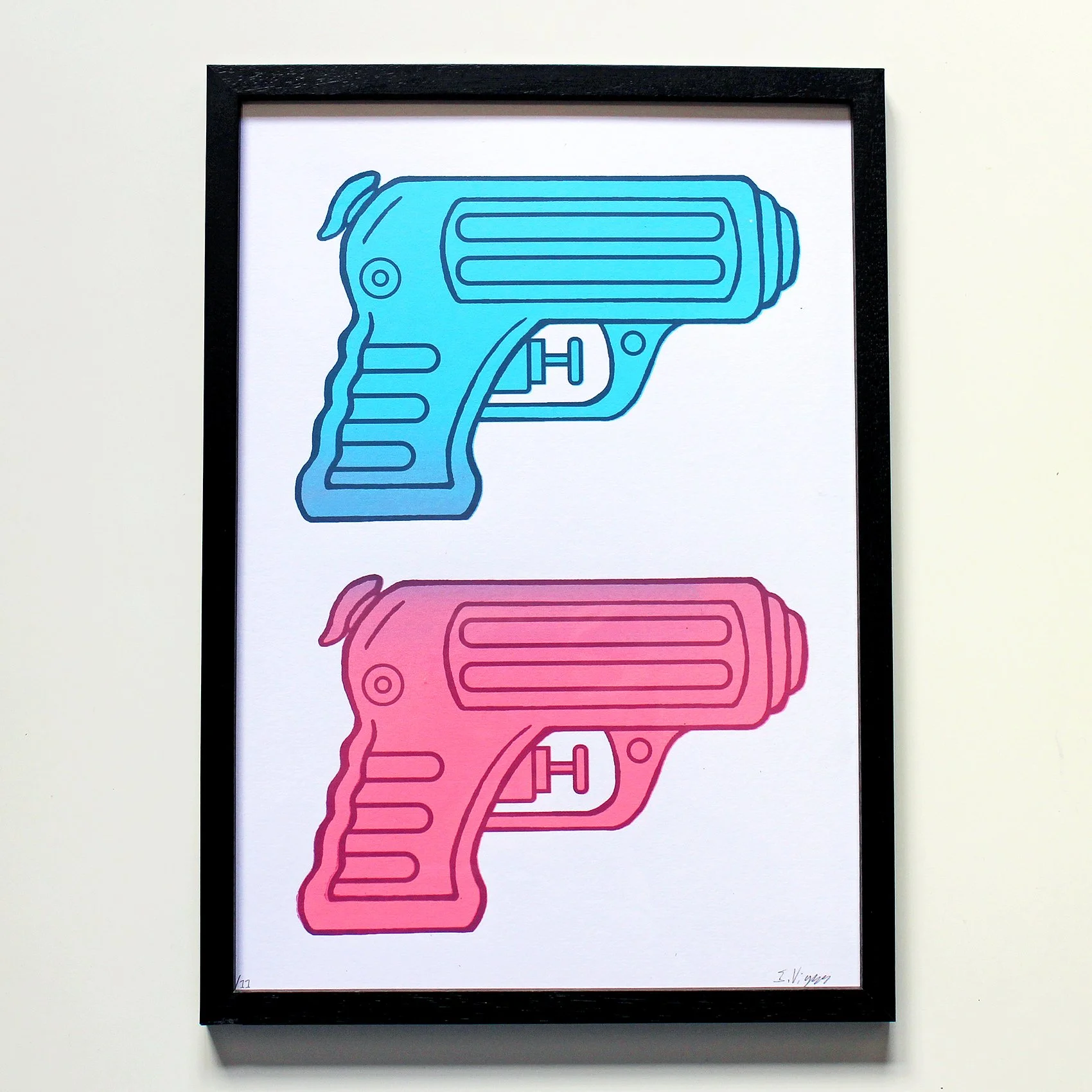 Water Pistols Screen A4 Framed White square.jpg