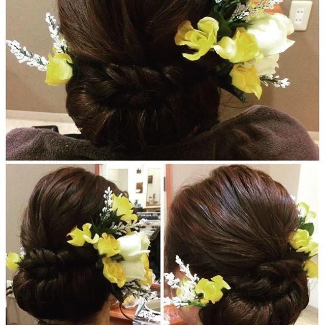 #成人式#ヘアアレンジ#ミディアム#ギブソンタック#Garden#wasabi#美容室