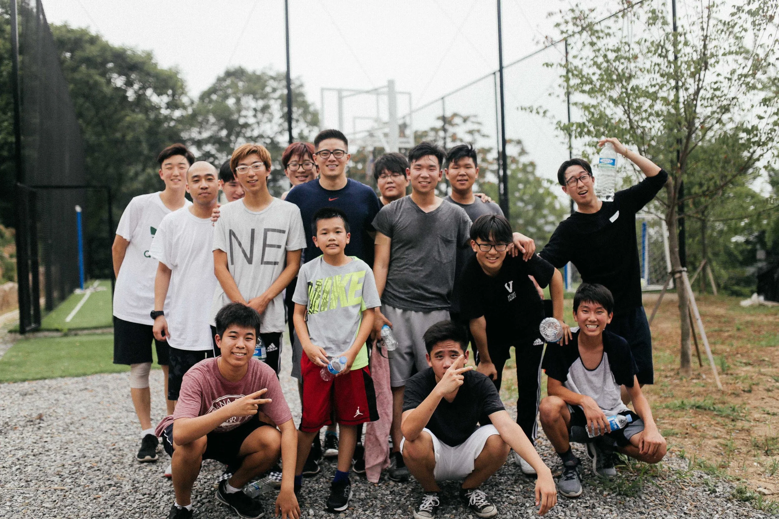 Some of the boys played ball after practice at the basketball courts near our place.