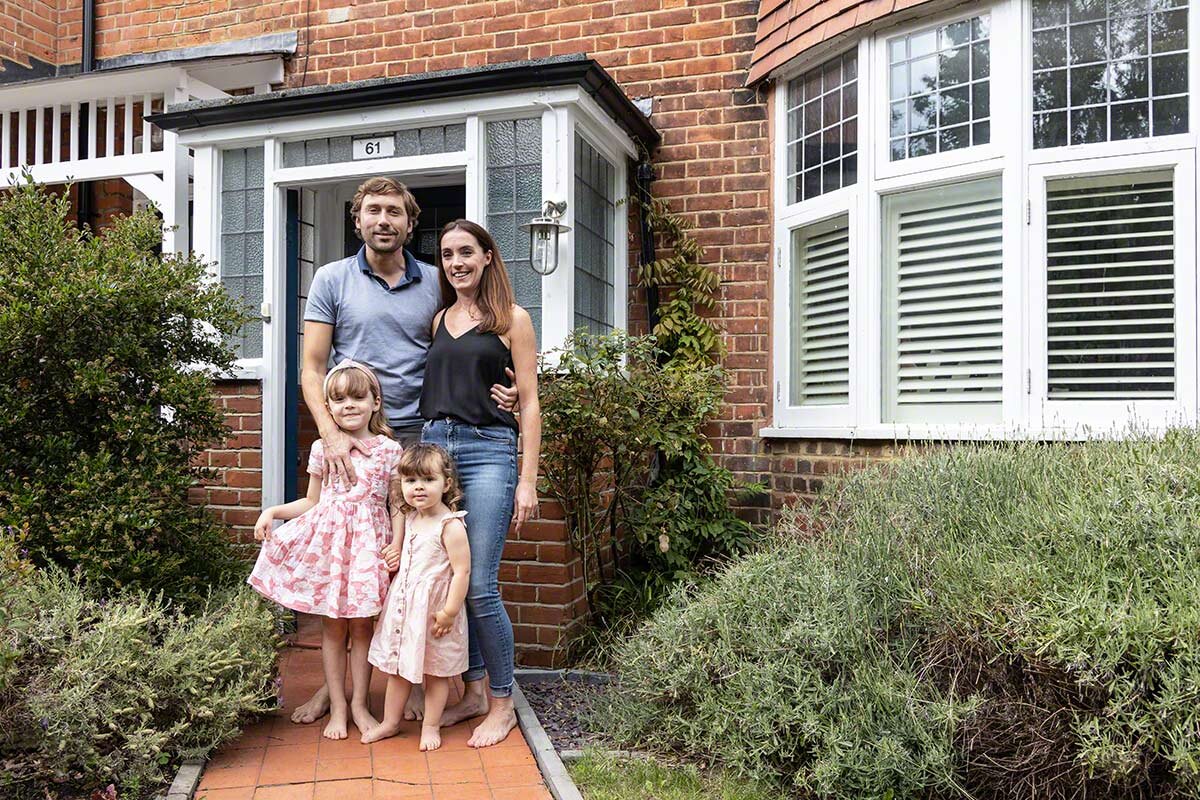  ‘Doorstep Smile4NHS 2020’ - photographs of local families during the Coronavirus lockdown, charity project raising money for the NHS Teddington Memorial Hospital.  © Copyright Rebekah Kennington. All Rights Reserved. 