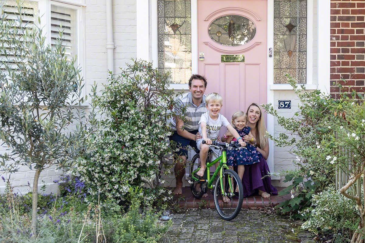  ‘Doorstep Smile4NHS 2020’ - photographs of local families during the Coronavirus lockdown, charity project raising money for the NHS Teddington Memorial Hospital.  © Copyright Rebekah Kennington. All Rights Reserved. 