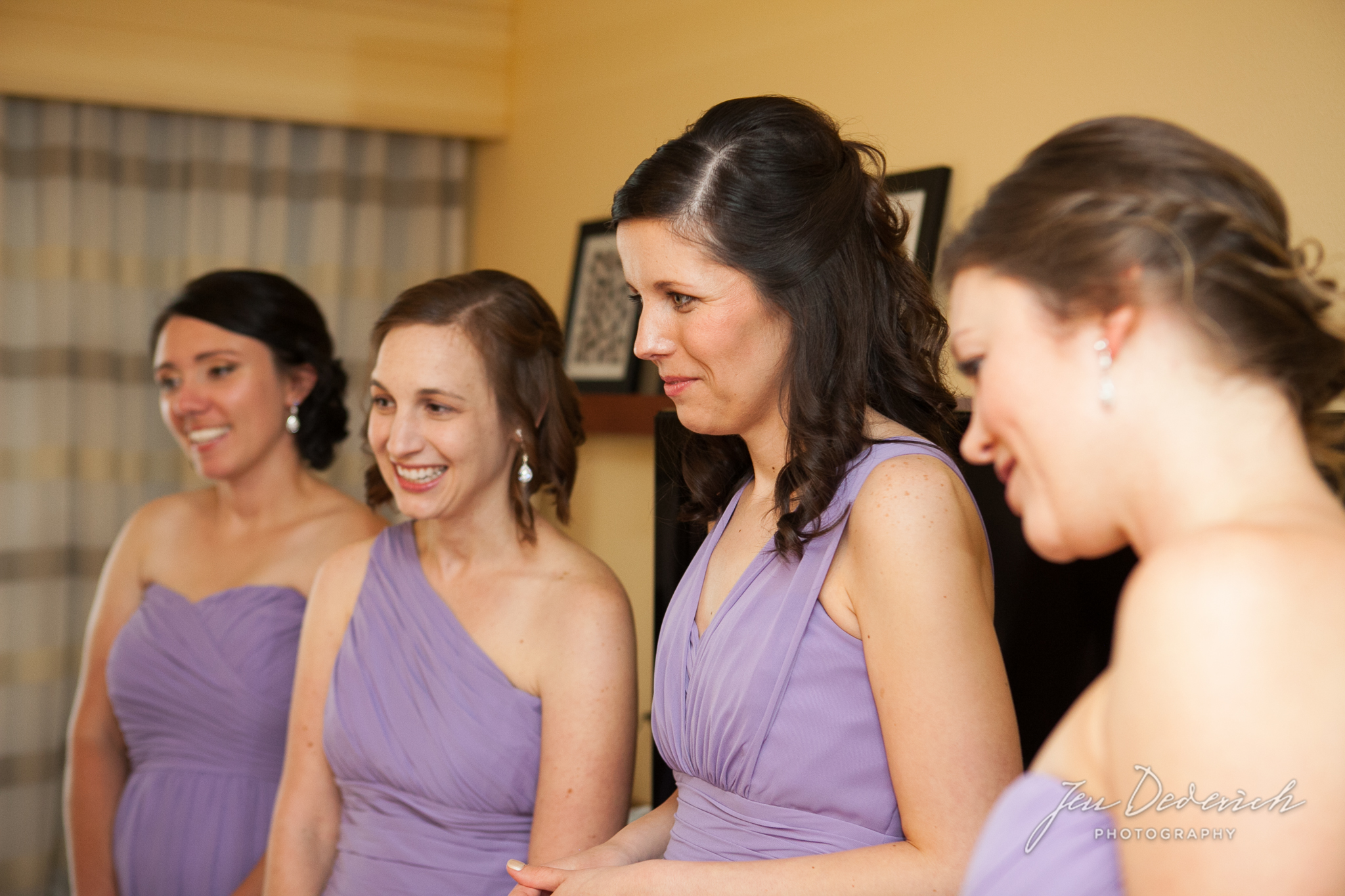 bridesmaids purple getting ready