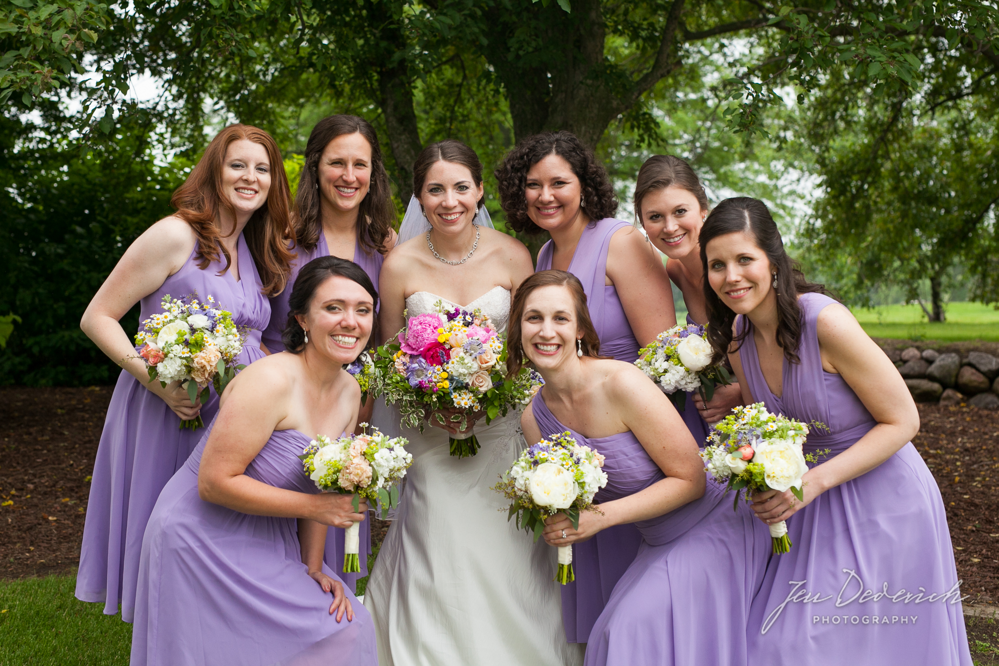 wisconsin wedding purple bridesmaids