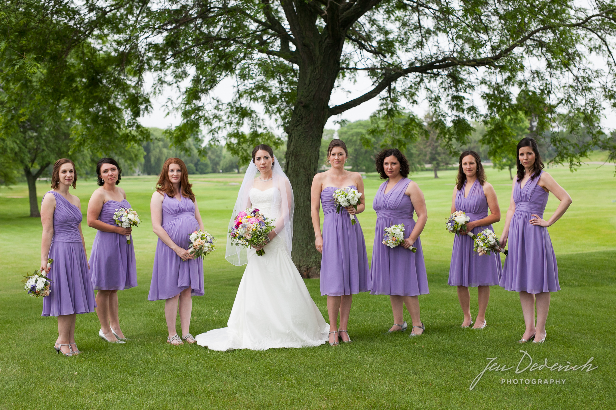 summer purple bridesmaids wedding