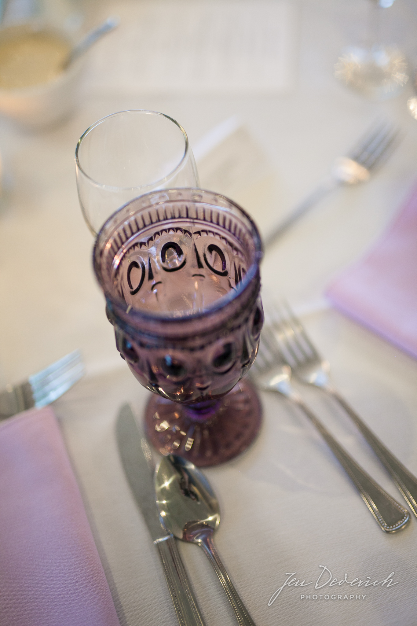 purple wedding glass