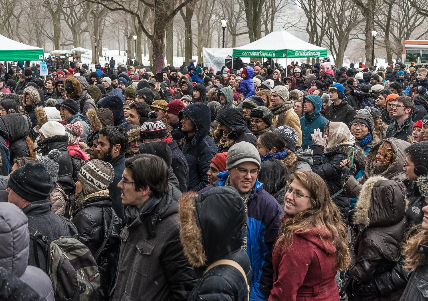 CROWDS GATHERED FOR THE FESTIVITIES
