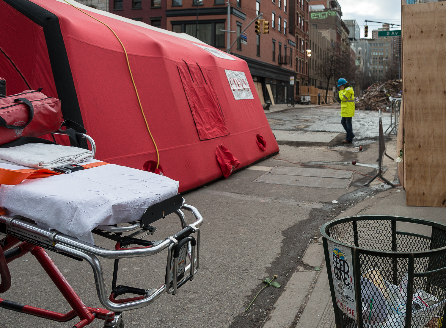 RED TENT AND STRETCHER