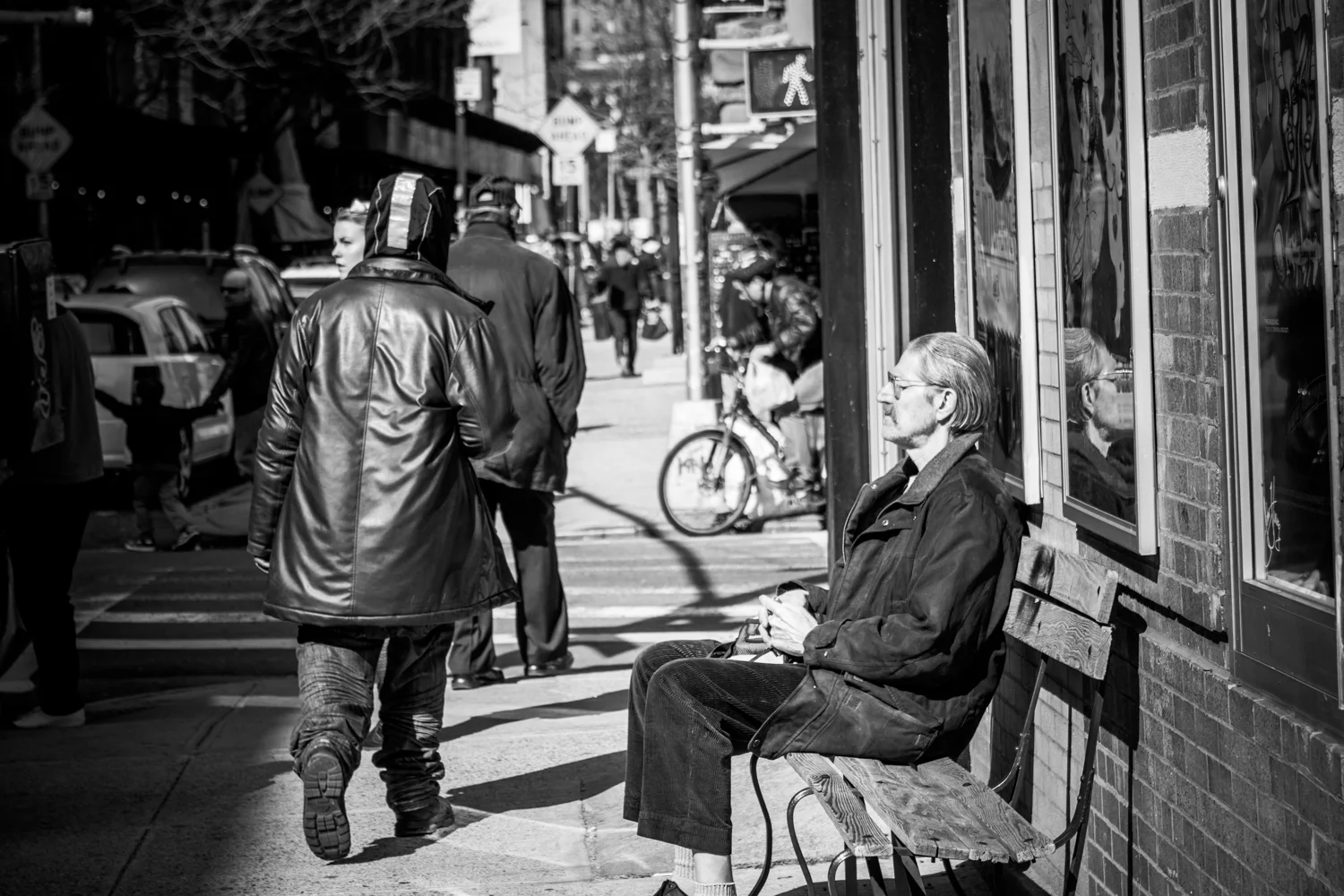 People walking by