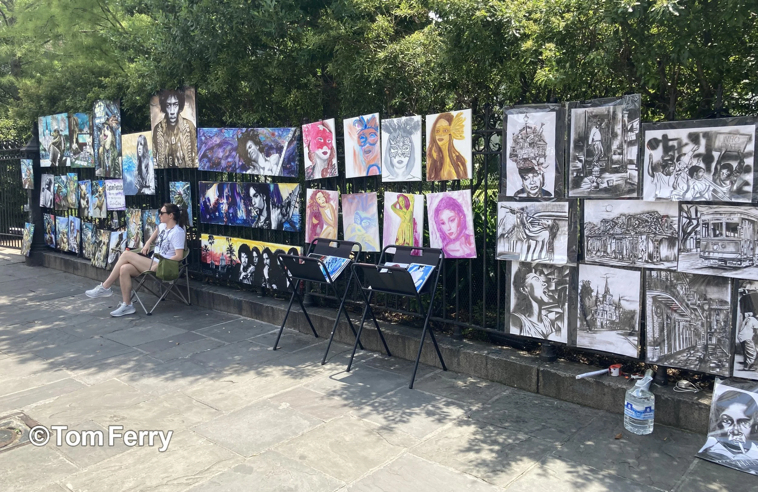 Artwork sales on Jackson Square.