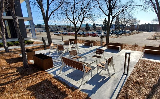 One of six patio spaces at Pentagon Park. Ironic that we delivered all this furniture a week before it would all be buried under so much snow... But I'm excited for all the lunch breaks that are going to happen here as soon as it all melts again!