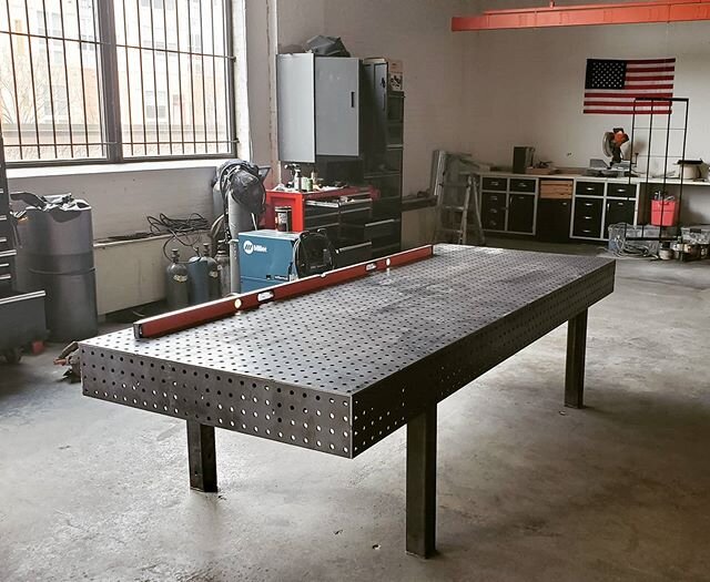 New welding table! 4'x10', ultra flat, and holes for clamping every 2&quot;. We're so excited for the thousands of precision products we're going to weld on this!