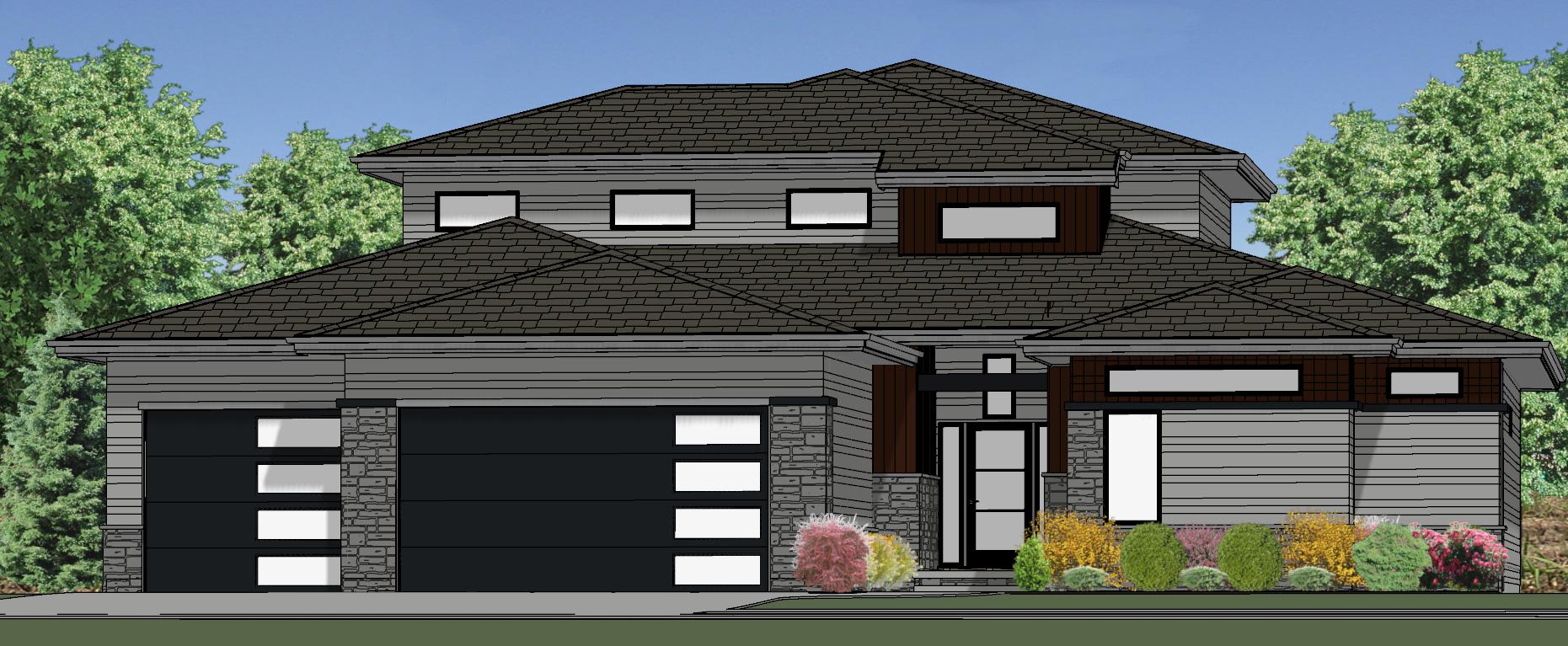 The Coronado is a story and a half plan that comes with three second story options.