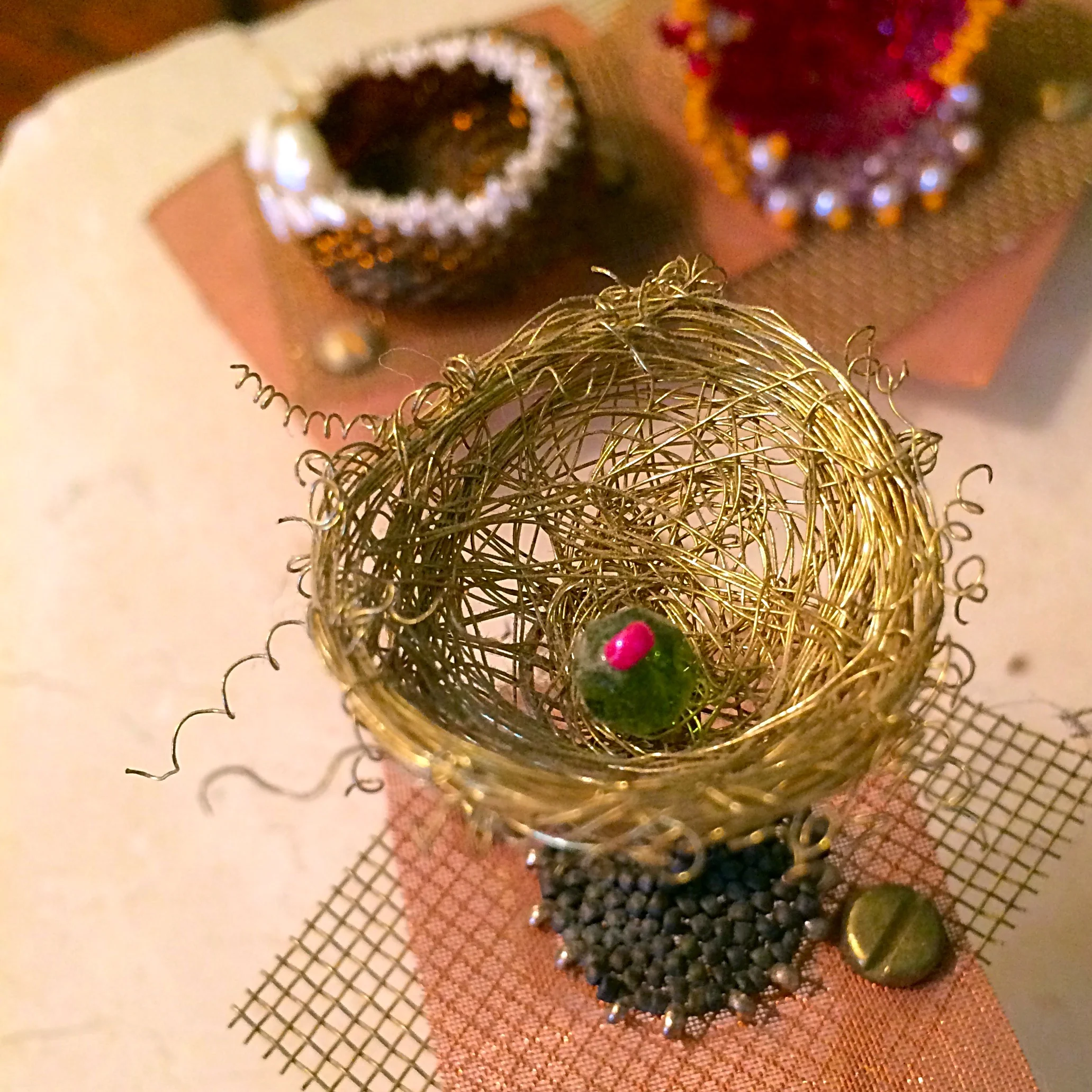 bead and wire sculpture :: one of a kind :: sold