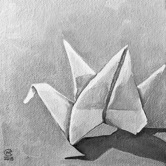 paper crane :: acrylic on canvas :: sold