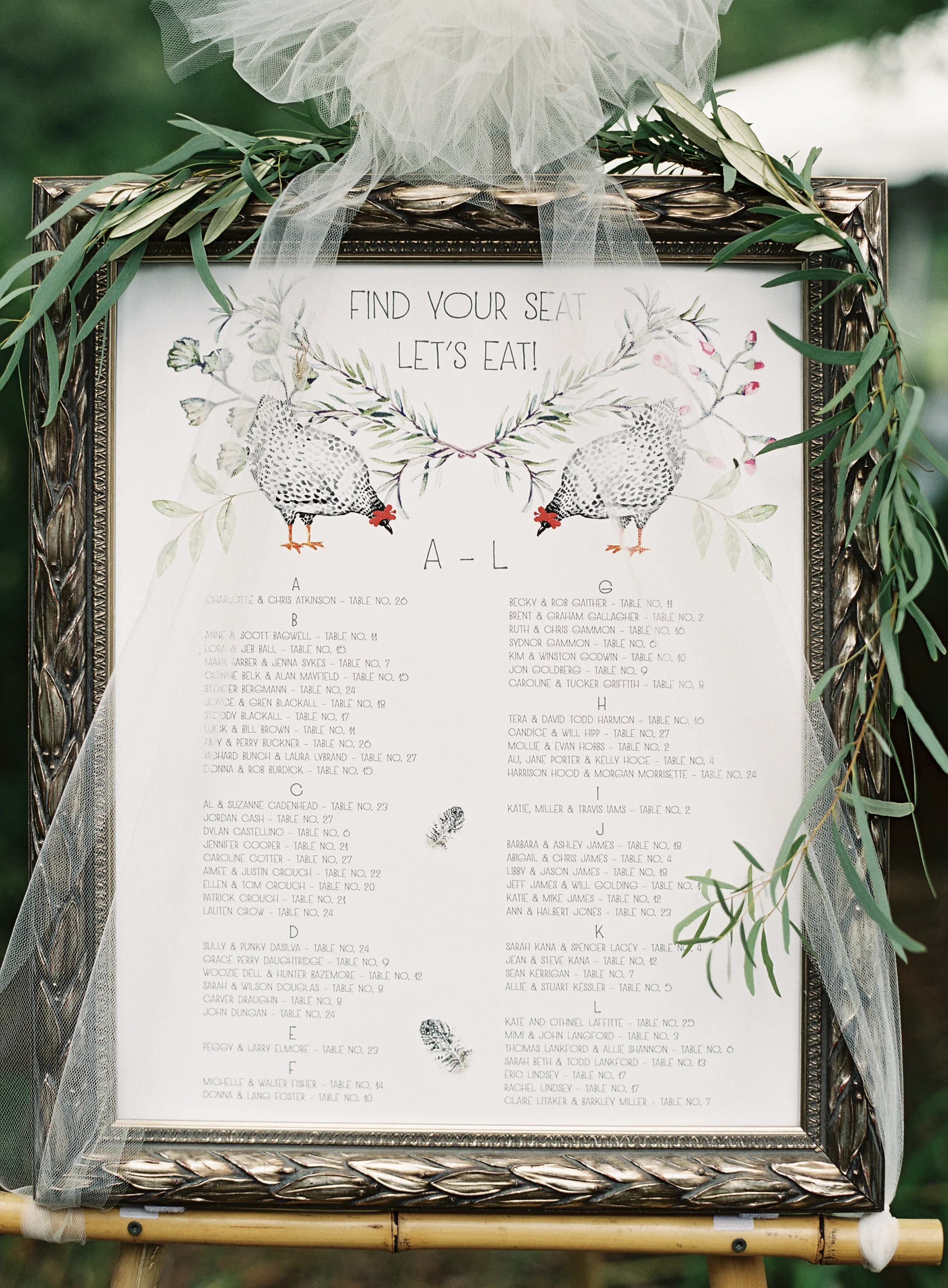coordinating seating charts (image: allison kuhn photography ) (please inquire by email)