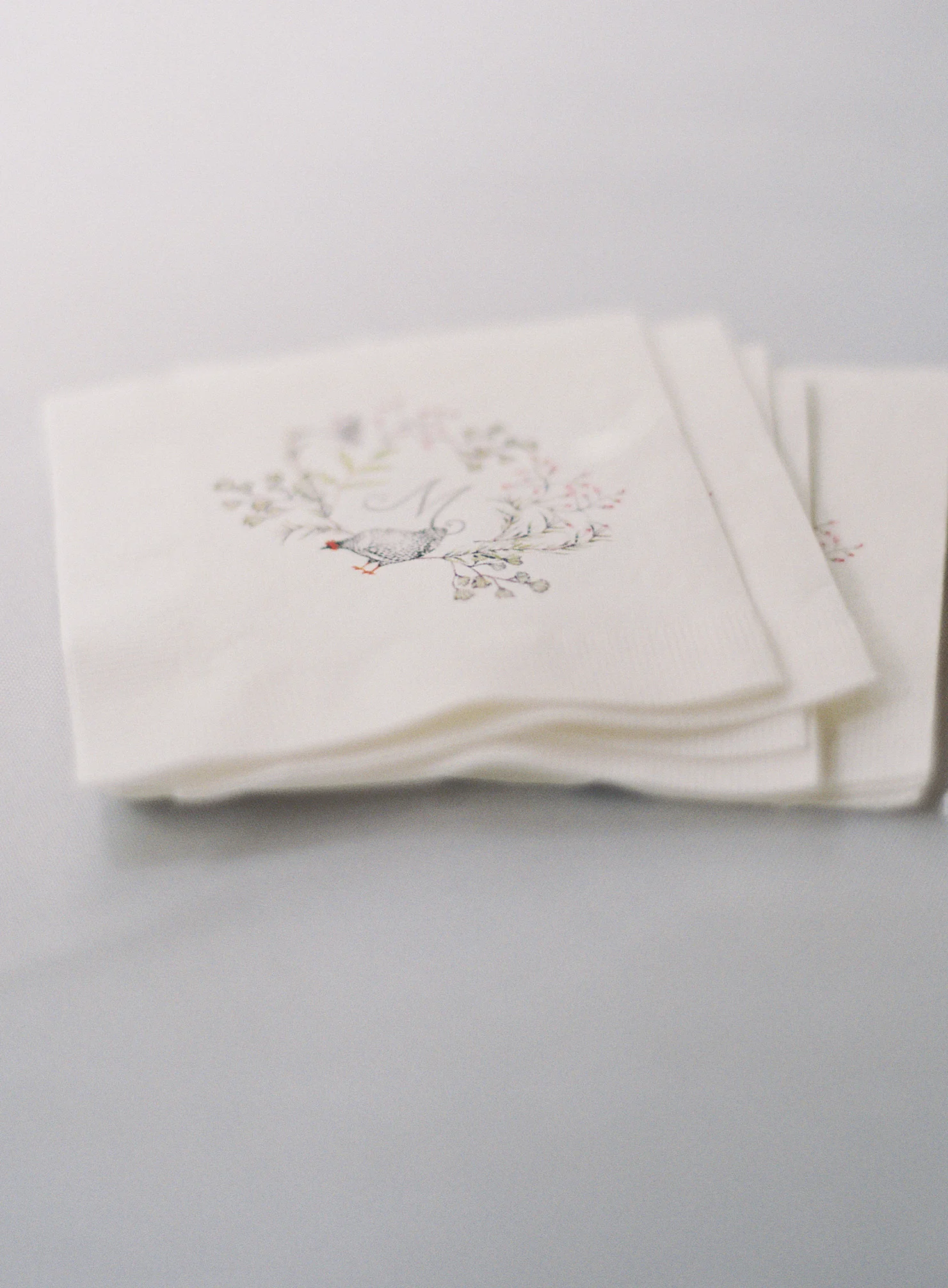 custom watercolor wedding napkins (image: allison kuhn photography ) (please inquire by email)