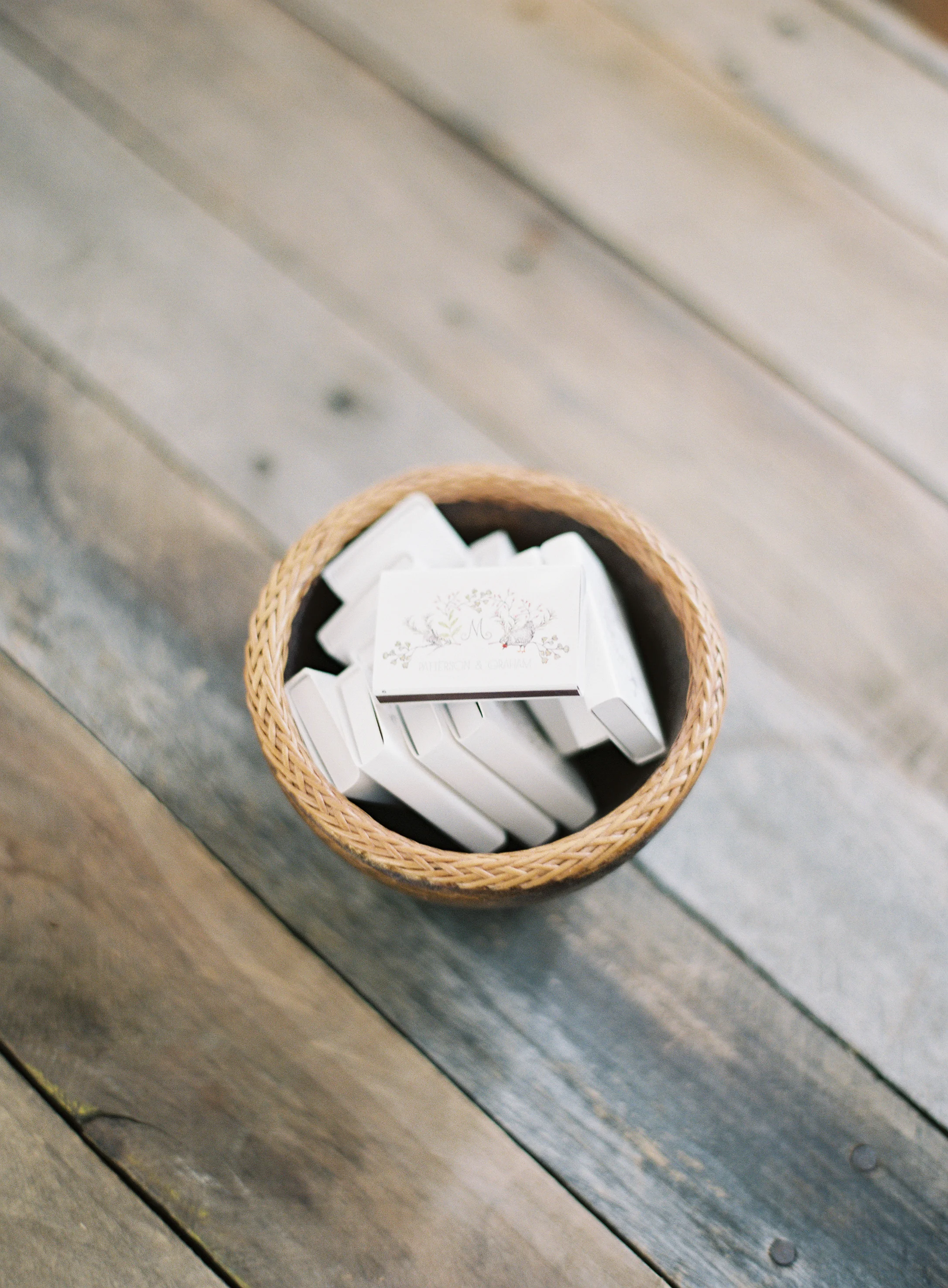 custom watercolor matchboxes (image: allison kuhn photography ) (please inquire by email)