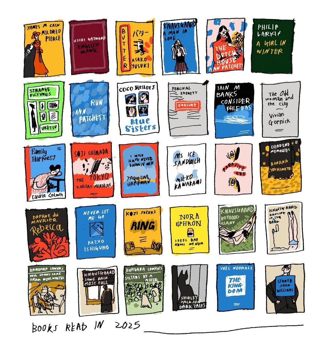 thumbnails of books read in 2025, idea stolen from @lizzy_stewart who does a great one of these .jpg