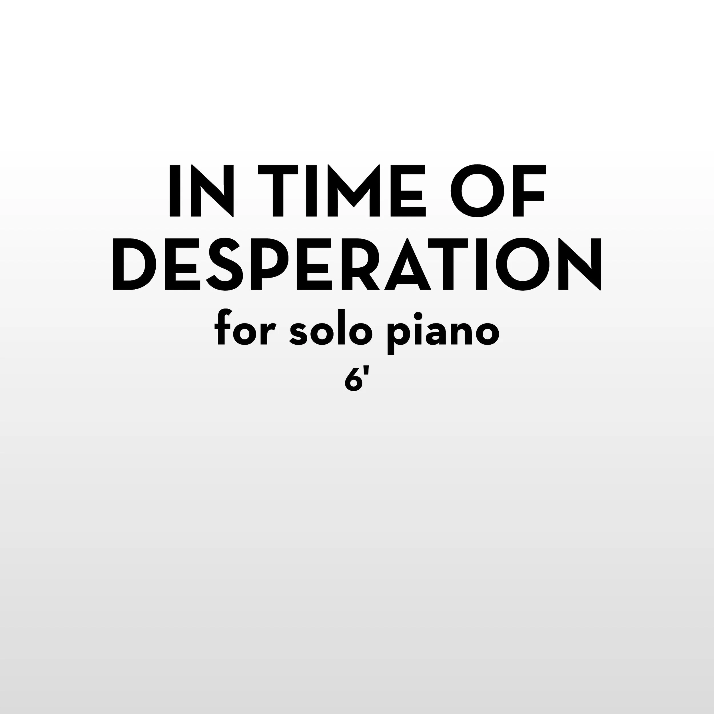 In Time of Desperation 