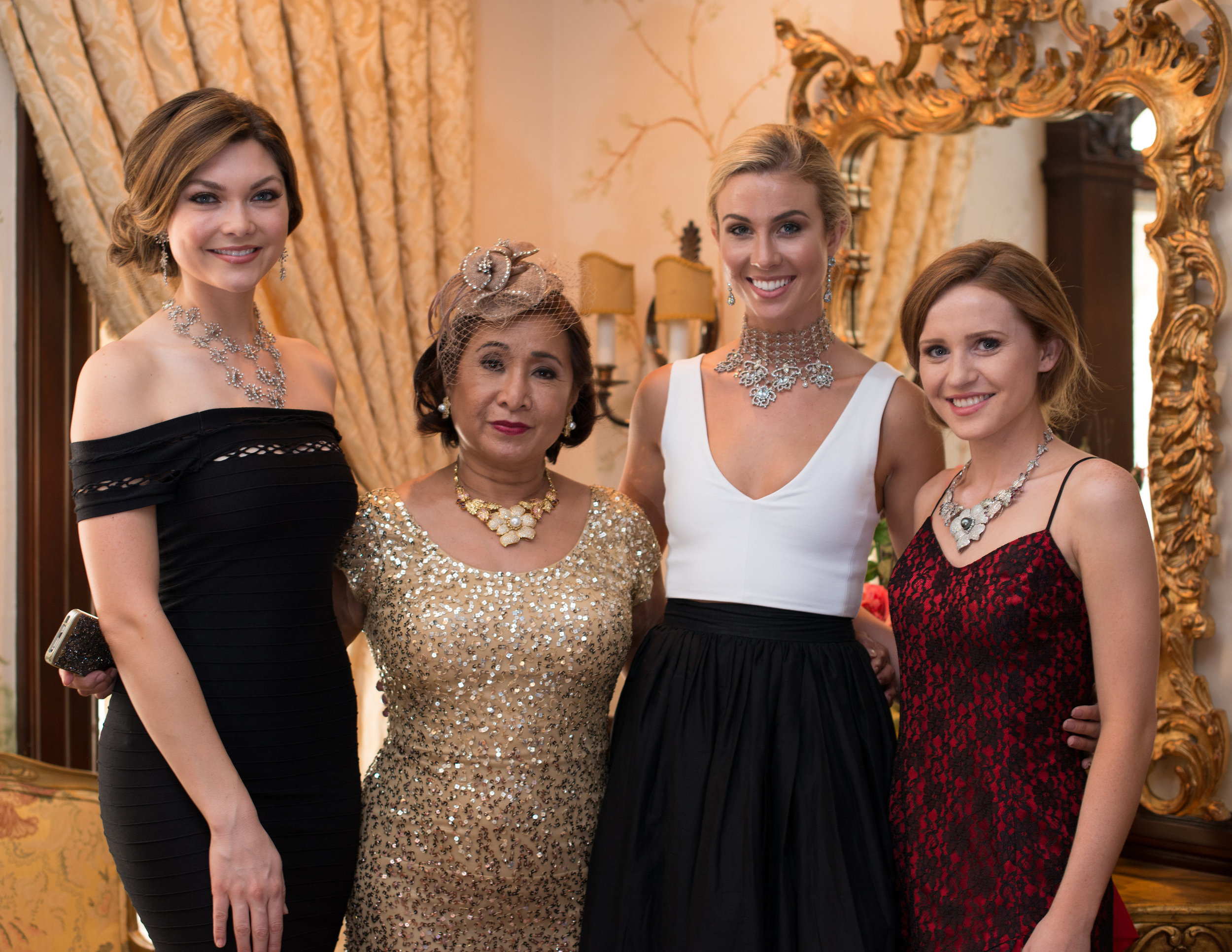 Ramona Haar with models (Miss Earth 2015, Miss Earth 2014, and another model)