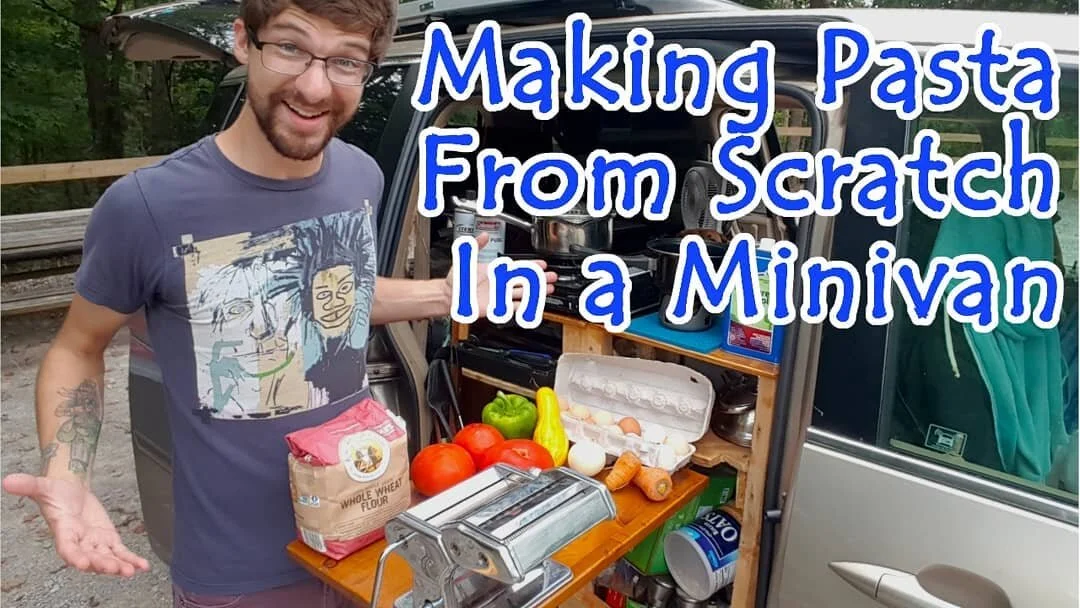 This week I'm making pasta from scratch in a minivan! I love cooking, so when I moved into my #microcamper I wanted to make sure I could still cook big meals. And making pasta is so much fun. Check it out on the YT channel or with this link: https://