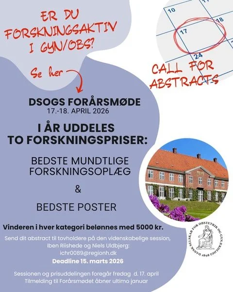 Call for abstracts – DSOGs Forårsmøde 2026