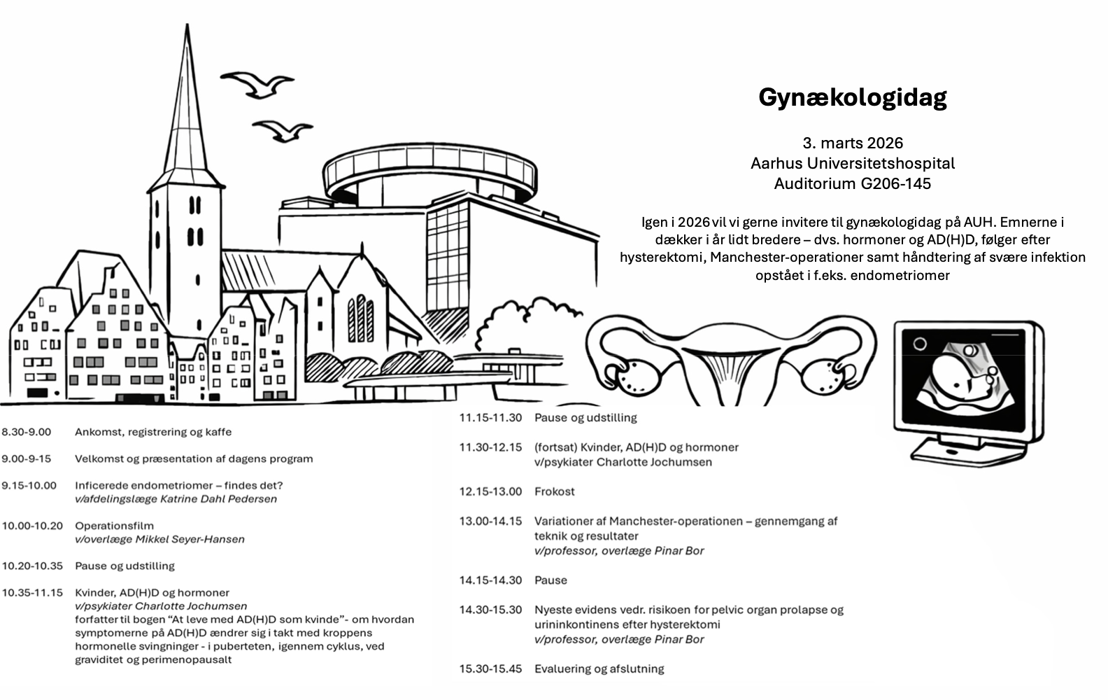 Gynækologidag 3. marts 2026 Aarhus Universitetshopsital