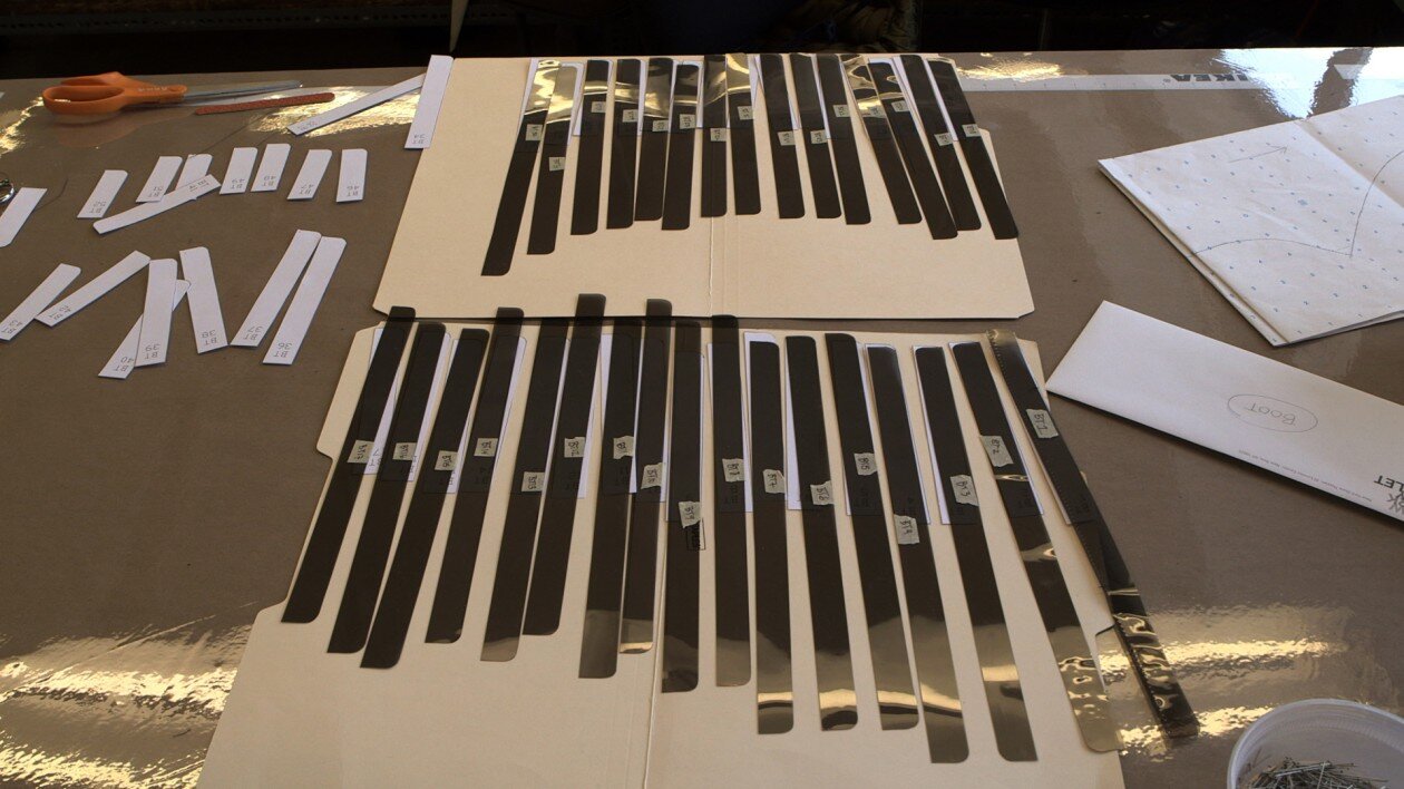  Each piece had to be individually cut, labeled and assigned a place in order for the garment to function  