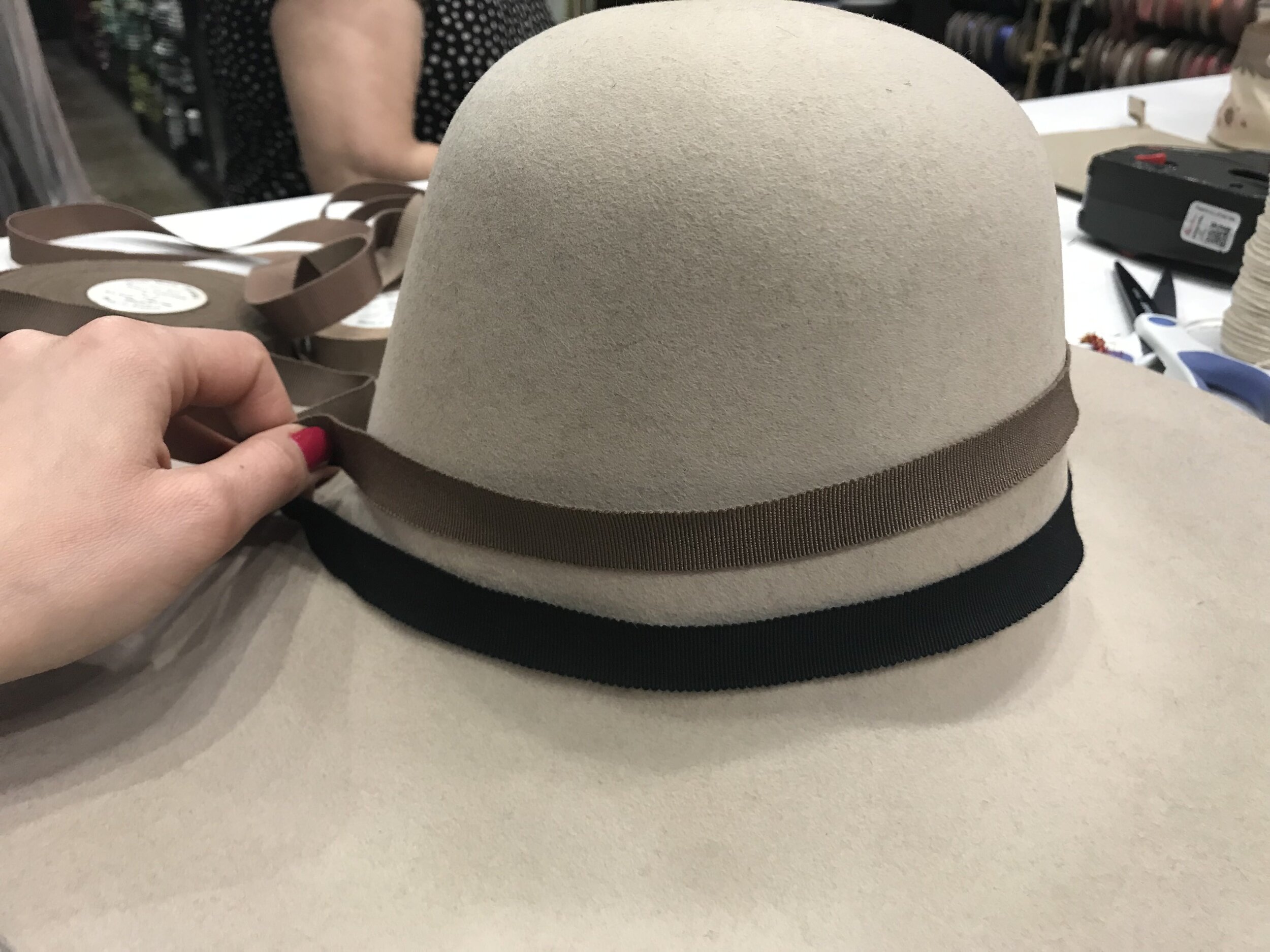 Sourcing the hat body and grosgrain ribbons