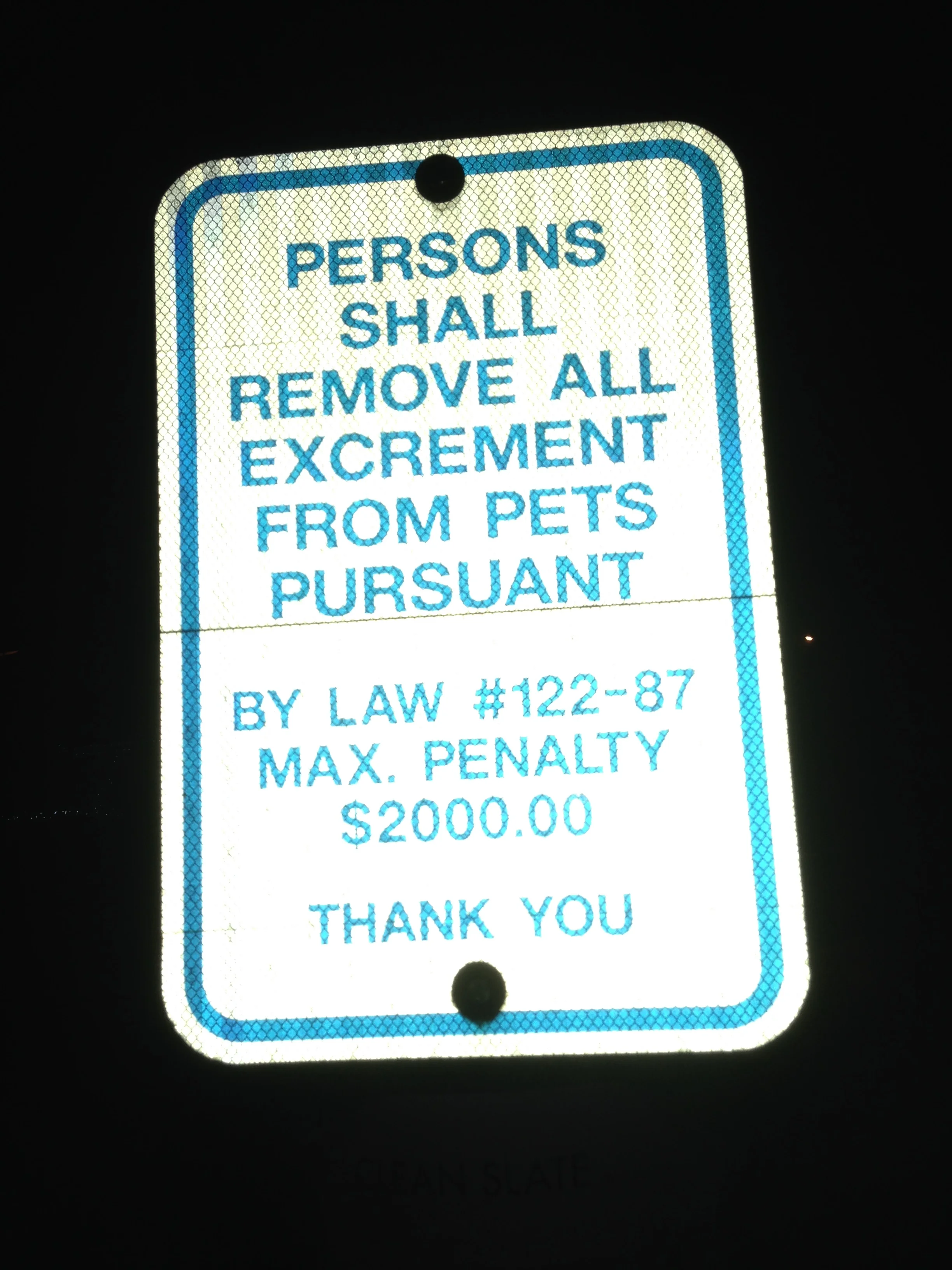 Cleaning up the excrement on your pets seems reasonable. Presumably "pets persuant" means you have to chase them first. It's sound policy and fun for the animals.