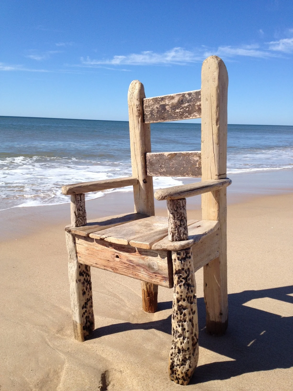 Sea Throne driftwood and vintage furniture tacks 42" x 26" x 18" 2012 (sold)
