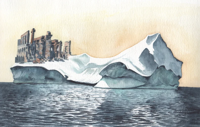 Remnant of Atlantis Watercolor on paper 10" x 13" 2011 (sold)