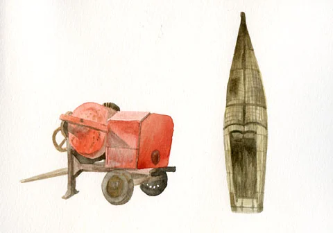 Peruvian Technology Watercolor on paper 7" x 9" 2009 (available)